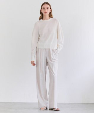 BEIGE， ARSENOPY / コットンドライタッチクルーネックニット Ecru