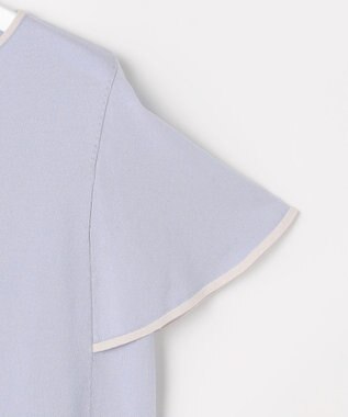 J.PRESS LADIES COOL MINT COTTON POLYESTER フレアスリーブ ニット プルオーバー サックス系