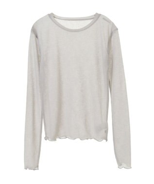 earth music&ecology シアーリブロゴ刺繍プルオーバー Light Gray