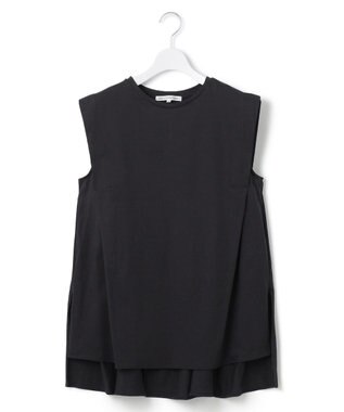 23区 L 【洗える】コンパクトヤーン フレアデザイン ノースリーブ カットソー