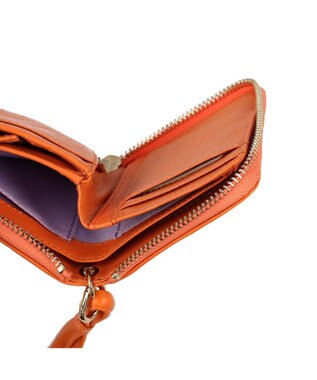 UNBILLION ペルケ perche / ドット型押しパームフィットストラップウォレット オレンジ