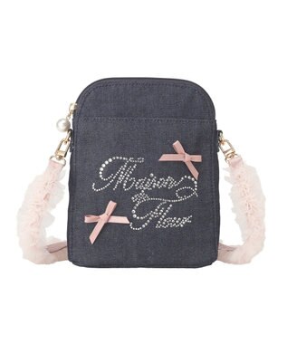 Maison de FLEUR ラインストーンデニムチュールショルダーバッグ Indigo
