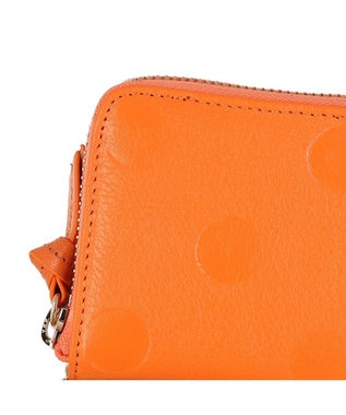 UNBILLION ペルケ perche / ドット型押しパームフィットストラップウォレット オレンジ