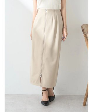 earth music&ecology Ｚｉｐスカート Light Beige