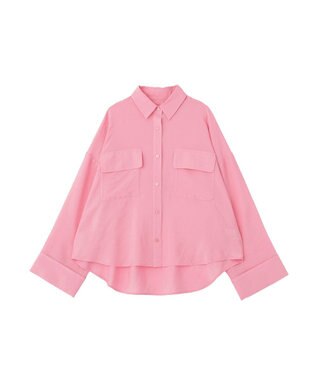 earth music&ecology Ｗポケットシャツ Pink