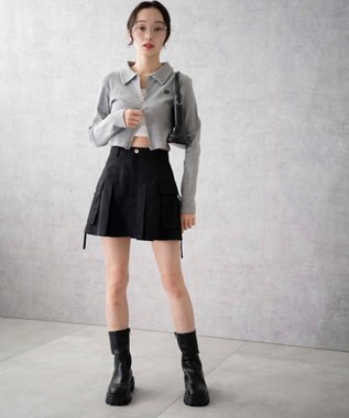 WEGO カーゴチノプリーツスカパン ブラック