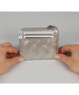 PELLE BORSA L字ファスナーミニ財布 Chrono Luce クロノルーチェ 5853 シルバー