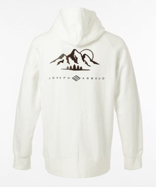 JOSEPH ABBOUD MOUNTAIN 【UNISEX】OG裏毛パイルエンブロイダリー パーカー ホワイト系