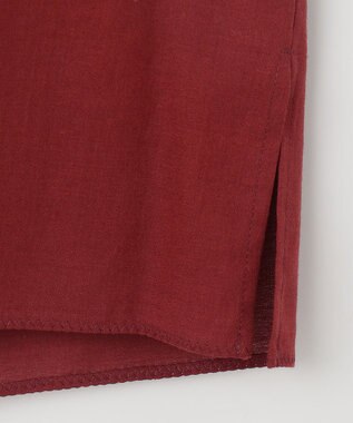 23区 【SLOW/一部店舗限定】テンセルコットンジョーゼット ギャザー ブラウス ワイン系