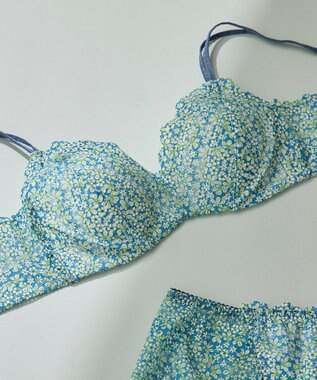 une nana cool 【リニューアル】364ブラ レース MADE WITH LIBERTY FABRIC ブルーグリーン