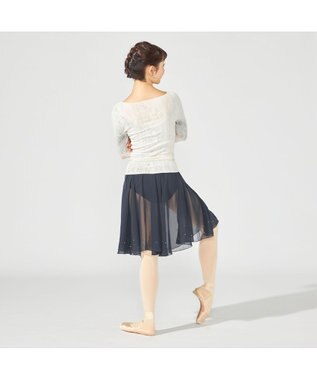 Chacott 【ノーソーイングニット】フラワーブーケプリントニットトップ ロイヤルピンク