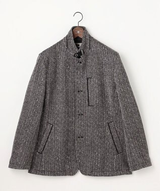 JOSEPH ABBOUD 【キングサイズ・軽量/ストレッチ/イージーケア】ツィーディーフリース ジャケット ブラック系