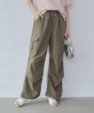 WEGO 【ウエストゴム】イージーパラシュートカーゴパンツ オリーブ