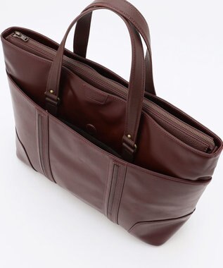 JOSEPH ABBOUD 【JOSEPH ABBOUD 日本上陸30周年・牛革/軽量】オイルドレザートートバッグ ダークブラウン系