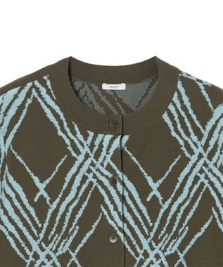 JOSEPH チェックニット　カーディガン Palm Leaf/Chambray