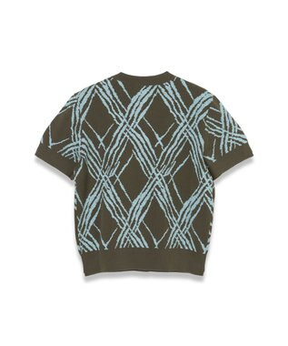 JOSEPH チェックニット　カーディガン Palm Leaf/Chambray