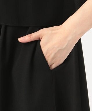 組曲 NOIR 【洗える】ウォッシャブルストレッチバックサテン ジャケット＋ワンピース ブラック系