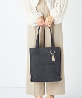 LA BAGAGERIE チャーム付きデニムバッグ Mサイズ ブラック
