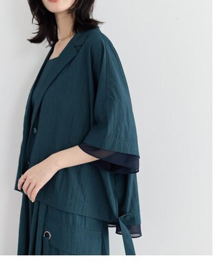 YECCA VECCA 【UVカット/遮熱/接触冷感】COOL袖シアージャケット Blue Green