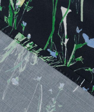 ANY スクエアプリントシャツ ネイビーベース×花柄