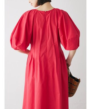 Green Parks ボリューム袖ロングワンピース Red