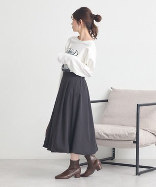 earth music&ecology バルーンミディスカート Black