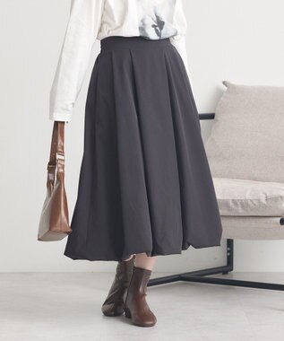 earth music&ecology バルーンミディスカート Black