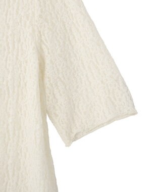 YECCA VECCA 5分袖レースシアートップス Ivory