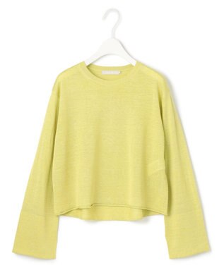 ICB 【洗える】 リネンレーヨンハイゲージ クロップドプルオーバー レモンイエロー系