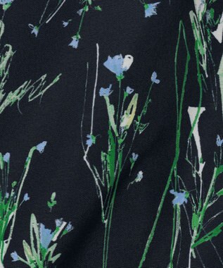 ANY スクエアプリントシャツ ネイビーベース×花柄