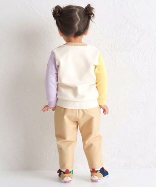 MIKI HOUSE HOT BISCUITS 【80-120cm】 パステルロゴ ストレッチパンツ ベージュ