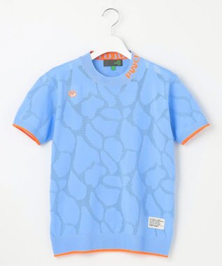 PW CIRCULUS 【WOMEN】ジラフメッシュ ニット ゴルフウェア レディース スカイブルー系