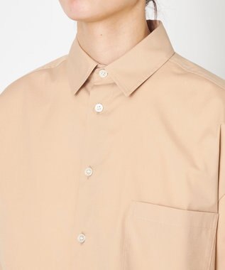 NAVE 【ReNAVE・セットアップ可/洗える/接触冷感/UVケア】コットンポリブロード クロップドシャツ ベージュ系