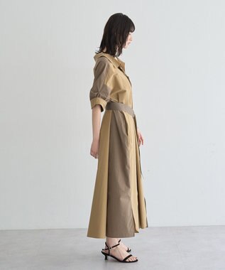 YECCA VECCA ベルト付きスキッパーシャツワンピース Beige