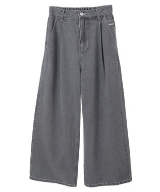 earth music&ecology ワンポイントロゴ刺繍デニムパンツ Black