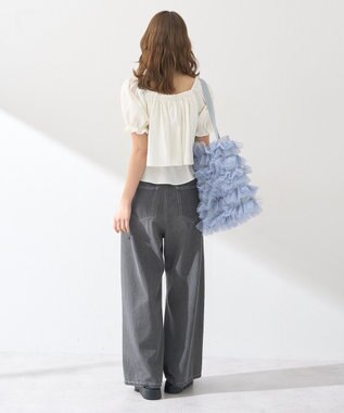 earth music&ecology ワンポイントロゴ刺繍デニムパンツ Black