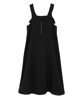 CRAFT STANDARD BOUTIQUE 前後2WAY麻調パネルワンピース Black