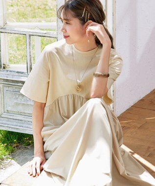 Tiaclasse 【安田美沙子さん着用・日本製】プレートリングネックレス シルバー×ゴールド