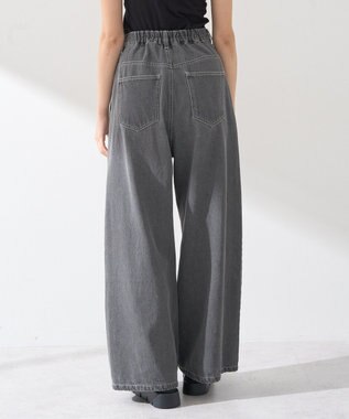 earth music&ecology ワンポイントロゴ刺繍デニムパンツ Black