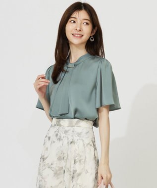 【洗える】4WAY半袖 ボウブラウス