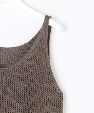 自由区 ペーパーコットンメッシュ ベスト ブラウン