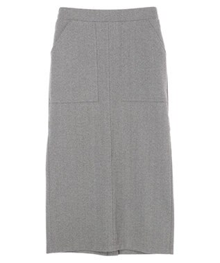 Green Parks 柄圧縮ポンチＩラインスカート Herringbone