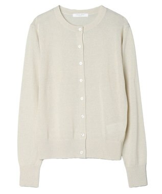 Green Parks ラメクルーネックカーディガン Gold