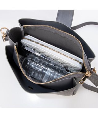 UNBILLION カシュカシュ cachecache / 横型3つ口ショルダーバッグ GY