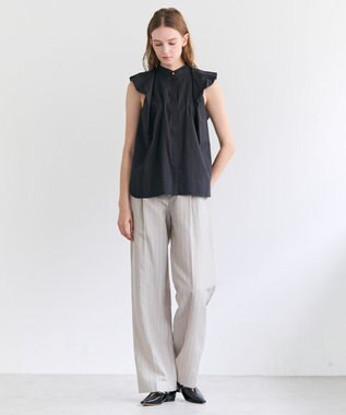 BEIGE， MALLOW / コットンタック バルーンスリーブブラウス Black