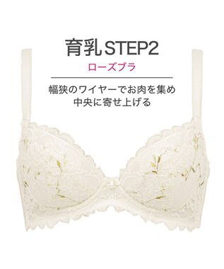 BRADELIS New York 【BRADELIS New York】ローズステップ２ブラ23S1 育乳補整 ふんわり寄せて脇まですっきりする補整ブラ ホワイト