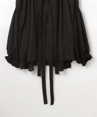 Feroux ダブルリボンシアー ブラウス ブラック系