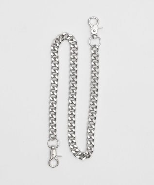 WEGO 【ユニセックス着用ITEM】チェーン付きスーパーバギーデニムショーツ グレー