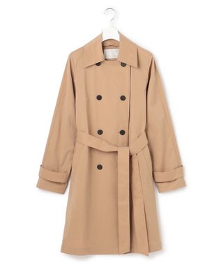 ICB 【2WAY仕様】メモリーストレッチタフタ トレンチコート アプリコットベージュ