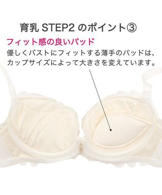 BRADELIS New York 【BRADELIS New York】ローズステップ２ブラ23S1 育乳補整 ふんわり寄せて脇まですっきりする補整ブラ ホワイト
